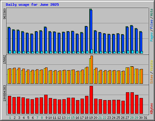 Daily usage for June 2025