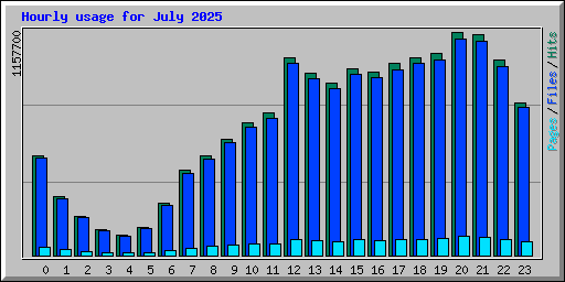 Hourly usage for July 2025