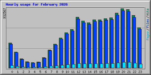 Hourly usage for February 2026