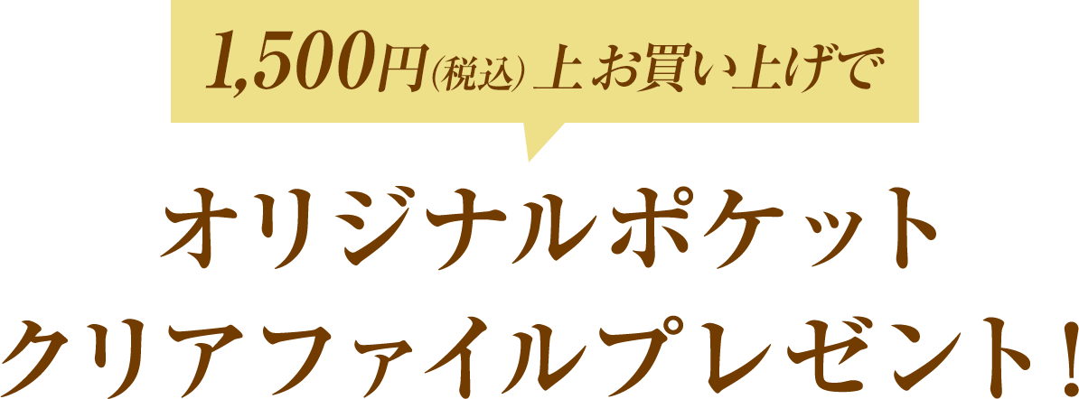 オリジナルポケット クリアファイルプレゼント！